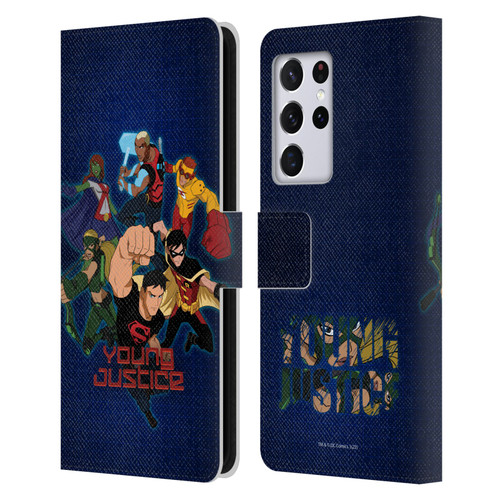 Young Justice Graphics Group Leather Book Wallet Case Cover For Samsung Galaxy S21 Ultra 5G
