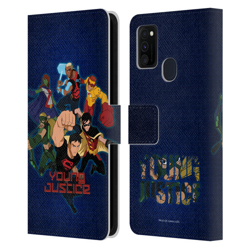 Young Justice Graphics Group Leather Book Wallet Case Cover For Samsung Galaxy M30s (2019)/M21 (2020)