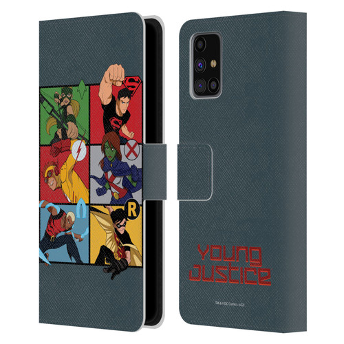 Young Justice Graphics Character Art Leather Book Wallet Case Cover For Samsung Galaxy M31s (2020)