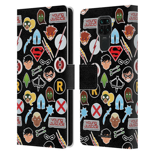 Young Justice Graphics Icons Leather Book Wallet Case Cover For Xiaomi Redmi Note 9 / Redmi 10X 4G
