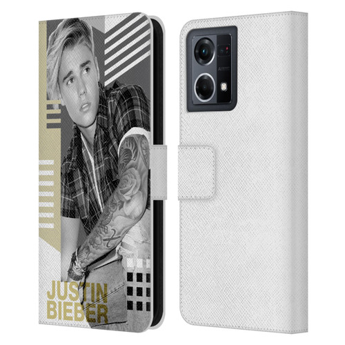 Justin Bieber Purpose B&w Calendar Geometric Collage Leather Book Wallet Case Cover For OPPO Reno8 4G