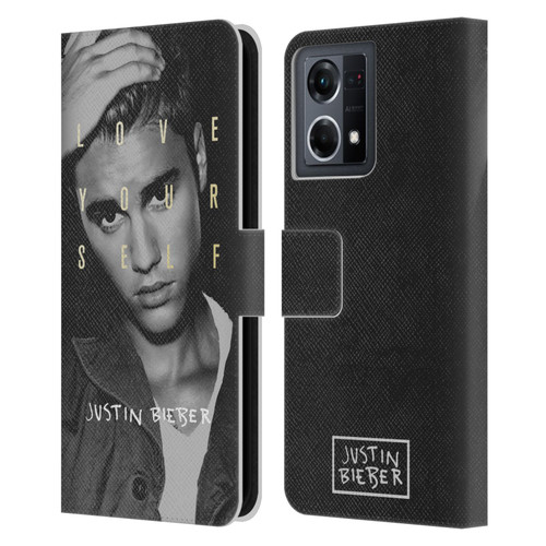 Justin Bieber Purpose B&w Love Yourself Leather Book Wallet Case Cover For OPPO Reno8 4G