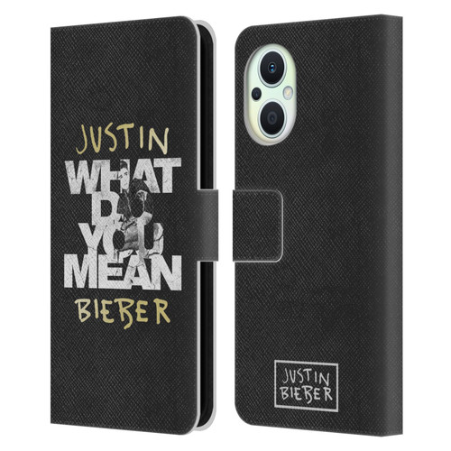Justin Bieber Purpose B&w What Do You Mean Typography Leather Book Wallet Case Cover For OPPO Reno8 Lite