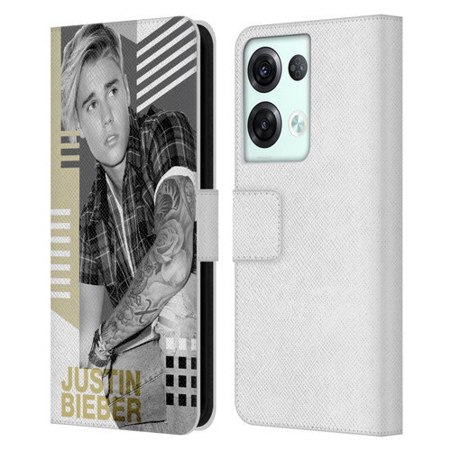 Justin Bieber Purpose B&w Calendar Geometric Collage Leather Book Wallet Case Cover For OPPO Reno8 Pro