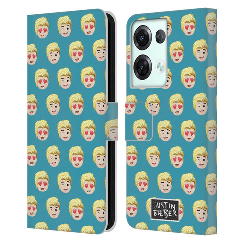 Justin Bieber Justmojis Patterns Leather Book Wallet Case Cover For OPPO Reno8 Pro
