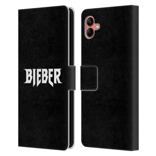 Justin Bieber Tour Merchandise Logo Name Leather Book Wallet Case Cover For Samsung Galaxy A04 (2022)