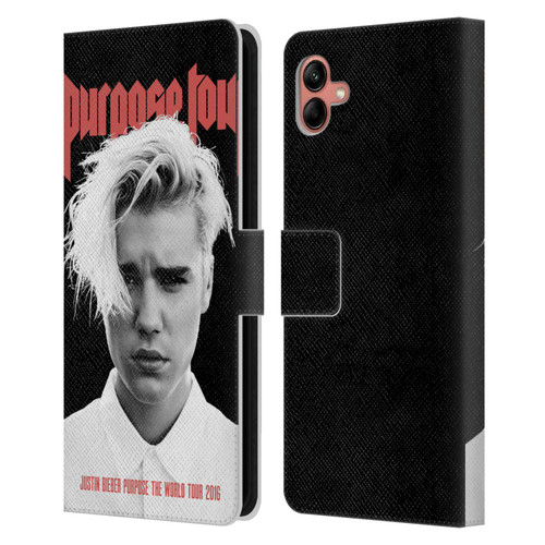 Justin Bieber Tour Merchandise Purpose Poster Leather Book Wallet Case Cover For Samsung Galaxy A04 (2022)