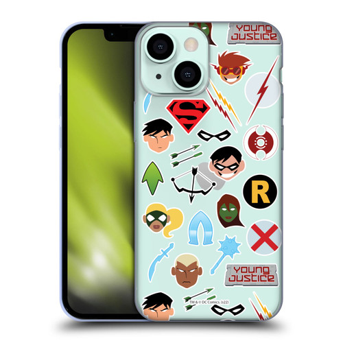 Young Justice Graphics Icons Soft Gel Case for Apple iPhone 13 Mini