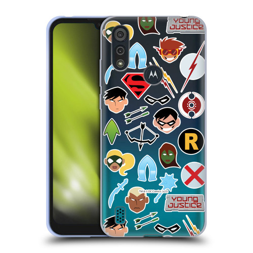 Young Justice Graphics Icons Soft Gel Case for Motorola Moto E6s (2020)