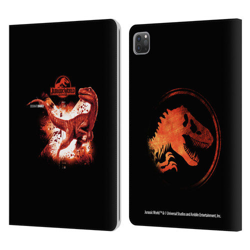 Jurassic World Key Art Velociraptor Leather Book Wallet Case Cover For Apple iPad Pro 11 2020 / 2021 / 2022