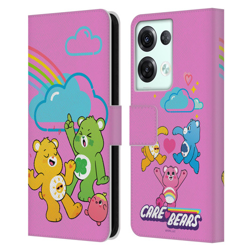 Care Bears Characters Funshine, Cheer And Grumpy Group Leather Book Wallet Case Cover For OPPO Reno8 Pro