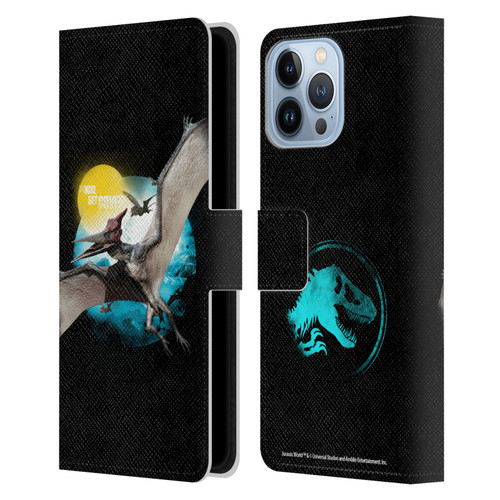 Jurassic World Key Art Pteranodon Leather Book Wallet Case Cover For Apple iPhone 13 Pro Max