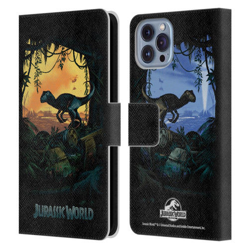 Jurassic World Key Art Blue Velociraptor Leather Book Wallet Case Cover For Apple iPhone 14