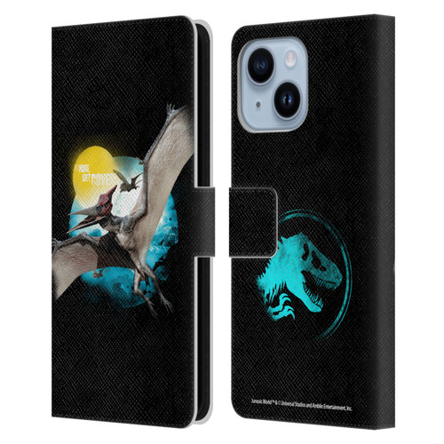 Jurassic World Key Art Pteranodon Leather Book Wallet Case Cover For Apple iPhone 14 Plus