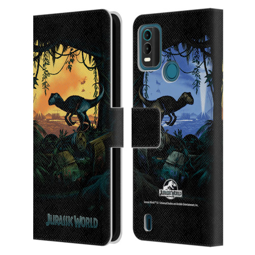 Jurassic World Key Art Blue Velociraptor Leather Book Wallet Case Cover For Nokia G11 Plus