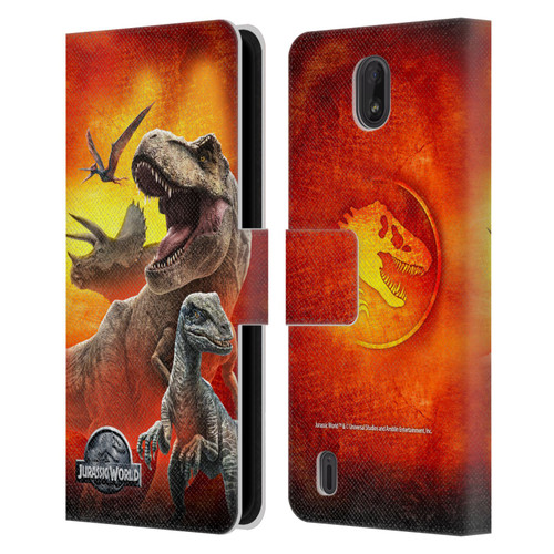 Jurassic World Key Art Dinosaurs Leather Book Wallet Case Cover For Nokia C01 Plus/C1 2nd Edition