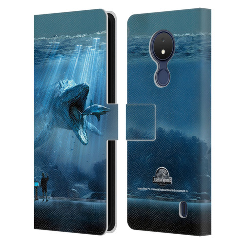 Jurassic World Key Art Mosasaurus Leather Book Wallet Case Cover For Nokia C21