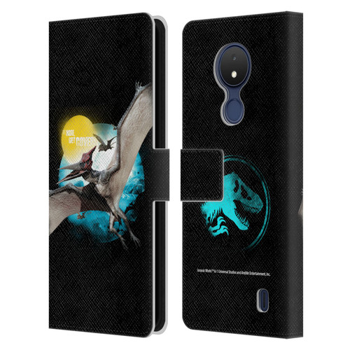 Jurassic World Key Art Pteranodon Leather Book Wallet Case Cover For Nokia C21