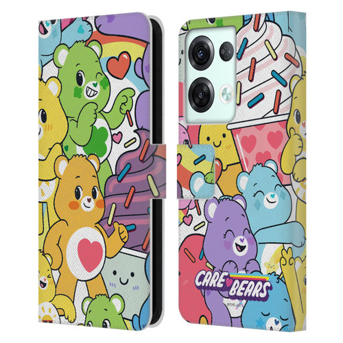 Care Bears Sweet And Savory Character Pattern Leather Book Wallet Case Cover For OPPO Reno8 Pro
