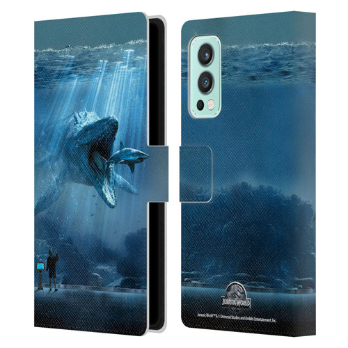 Jurassic World Key Art Mosasaurus Leather Book Wallet Case Cover For OnePlus Nord 2 5G