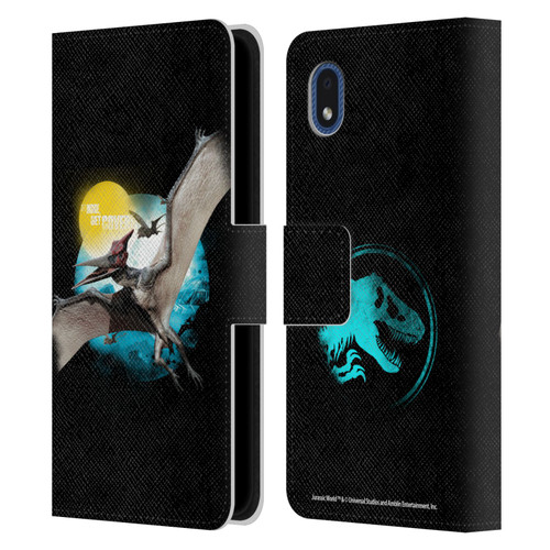 Jurassic World Key Art Pteranodon Leather Book Wallet Case Cover For Samsung Galaxy A01 Core (2020)