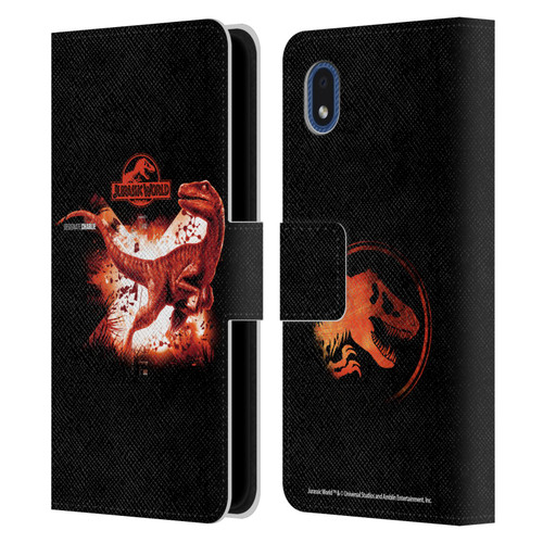 Jurassic World Key Art Velociraptor Leather Book Wallet Case Cover For Samsung Galaxy A01 Core (2020)