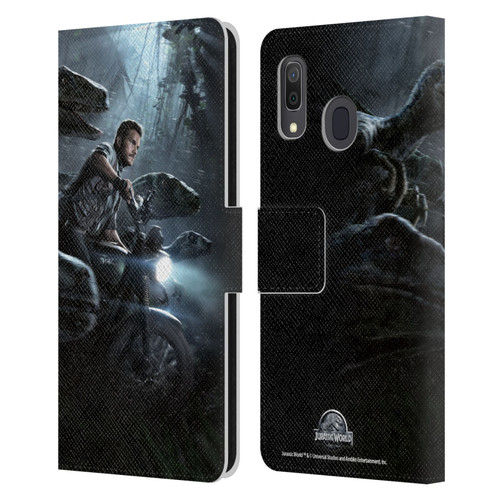 Jurassic World Key Art Owen & Velociraptors Leather Book Wallet Case Cover For Samsung Galaxy A33 5G (2022)