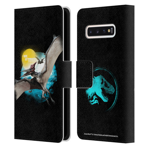 Jurassic World Key Art Pteranodon Leather Book Wallet Case Cover For Samsung Galaxy S10