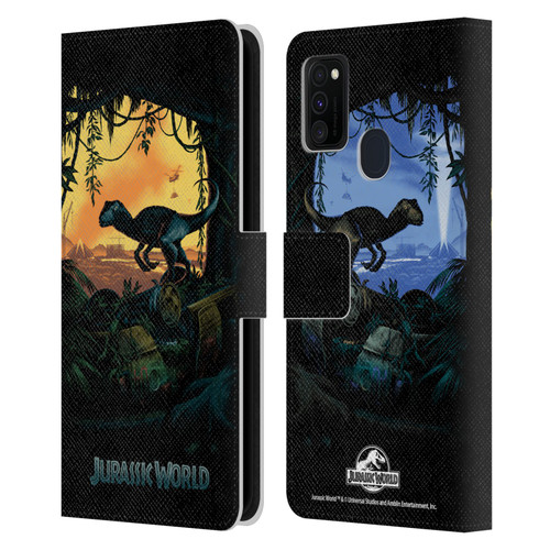 Jurassic World Key Art Blue Velociraptor Leather Book Wallet Case Cover For Samsung Galaxy M30s (2019)/M21 (2020)
