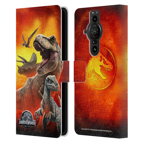 Jurassic World Key Art Dinosaurs Leather Book Wallet Case Cover For Sony Xperia Pro-I