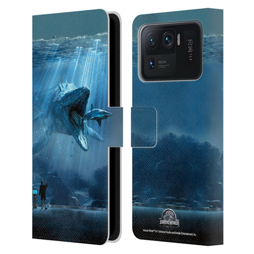 Jurassic World Key Art Mosasaurus Leather Book Wallet Case Cover For Xiaomi Mi 11 Ultra