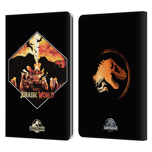 Jurassic World Vector Art T-Rex VS. Indoraptor Leather Book Wallet Case Cover For Amazon Kindle Paperwhite 1 / 2 / 3