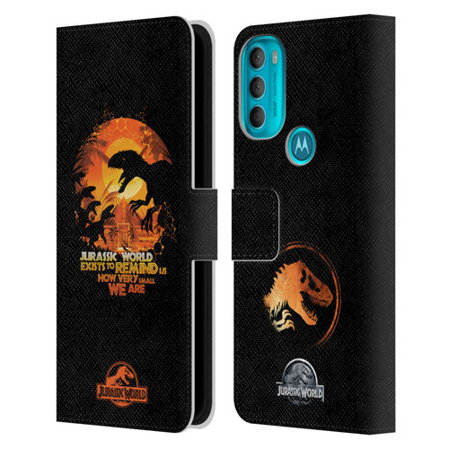 Jurassic World Vector Art Raptors Silhouette Leather Book Wallet Case Cover For Motorola Moto G71 5G