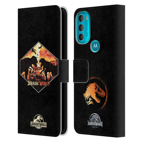 Jurassic World Vector Art T-Rex VS. Indoraptor Leather Book Wallet Case Cover For Motorola Moto G71 5G
