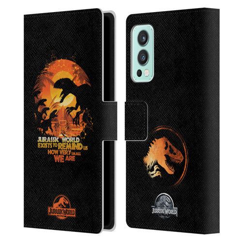 Jurassic World Vector Art Raptors Silhouette Leather Book Wallet Case Cover For OnePlus Nord 2 5G