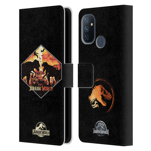 Jurassic World Vector Art T-Rex VS. Indoraptor Leather Book Wallet Case Cover For OnePlus Nord N100