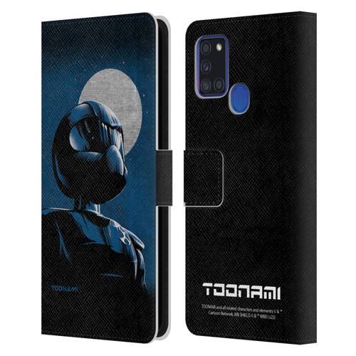 Toonami Graphics Character Art Leather Book Wallet Case Cover For Samsung Galaxy A21s (2020)