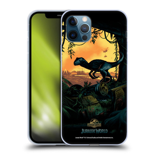 Jurassic World Key Art Blue Velociraptor Soft Gel Case for Apple iPhone 12 / iPhone 12 Pro