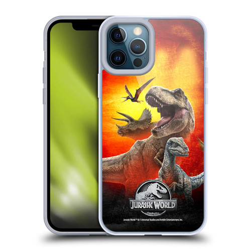 Jurassic World Key Art Dinosaurs Soft Gel Case for Apple iPhone 12 Pro Max