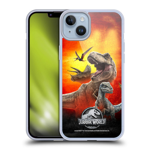 Jurassic World Key Art Dinosaurs Soft Gel Case for Apple iPhone 14 Plus