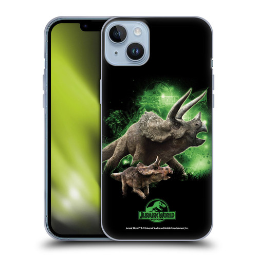 Jurassic World Key Art Triceratops Soft Gel Case for Apple iPhone 14 Plus