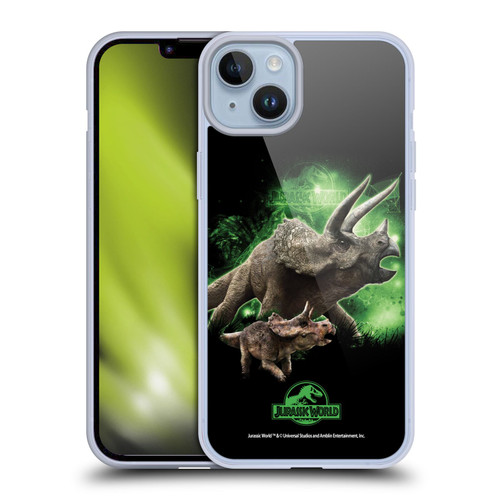 Jurassic World Key Art Triceratops Soft Gel Case for Apple iPhone 14 Plus