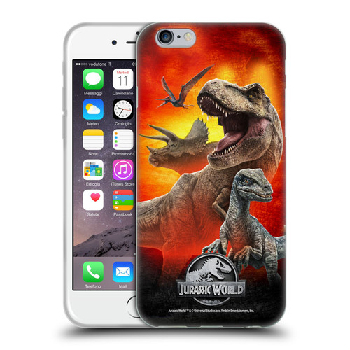 Jurassic World Key Art Dinosaurs Soft Gel Case for Apple iPhone 6 / iPhone 6s