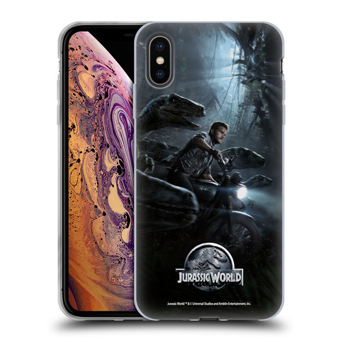 Jurassic World Key Art Owen & Velociraptors Soft Gel Case for Apple iPhone XS Max