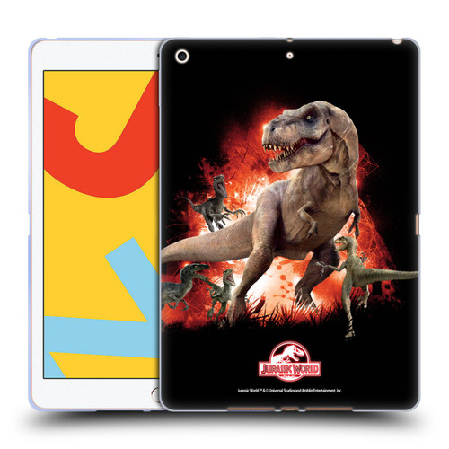 Jurassic World Key Art T-Rex VS. Velociraptors Soft Gel Case for Apple iPad 10.2 2019/2020/2021