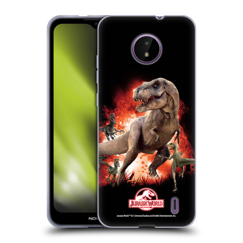 Jurassic World Key Art T-Rex VS. Velociraptors Soft Gel Case for Nokia C10 / C20