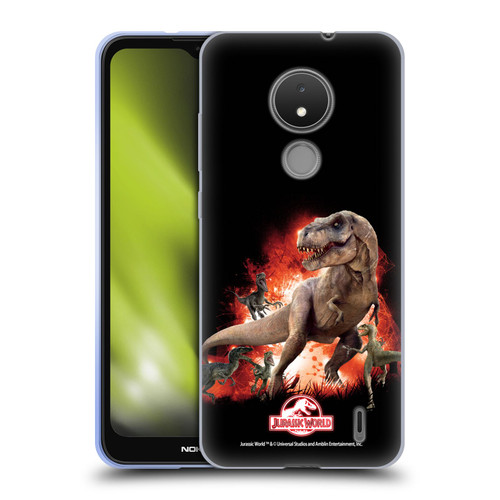 Jurassic World Key Art T-Rex VS. Velociraptors Soft Gel Case for Nokia C21