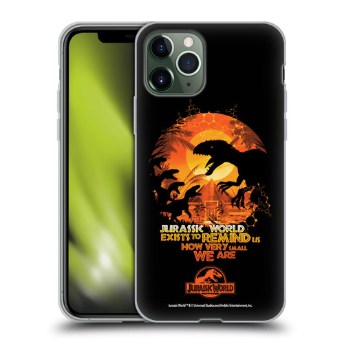 Jurassic World Vector Art Raptors Silhouette Soft Gel Case for Apple iPhone 11 Pro