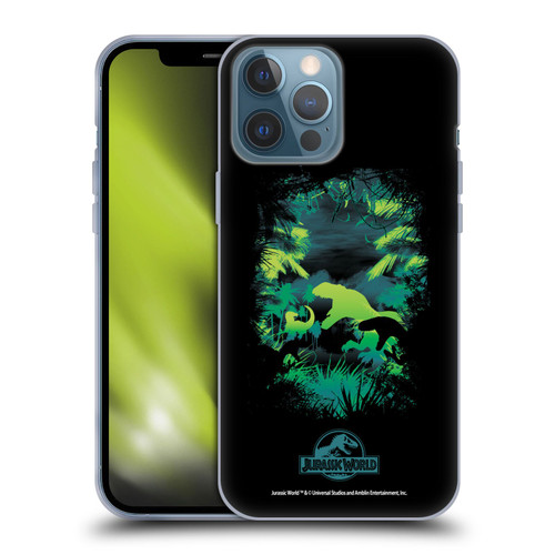 Jurassic World Vector Art T-Rex Silhouette Soft Gel Case for Apple iPhone 13 Pro Max