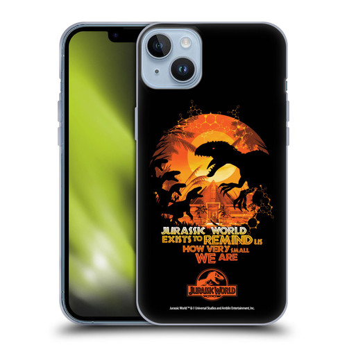 Jurassic World Vector Art Raptors Silhouette Soft Gel Case for Apple iPhone 14 Plus